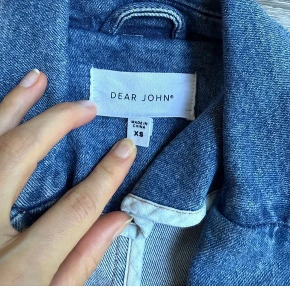 Anthropologie Dear John Minah Denim Blazer Fitted Blue Denim Jacket XS - Picture 9 of 10